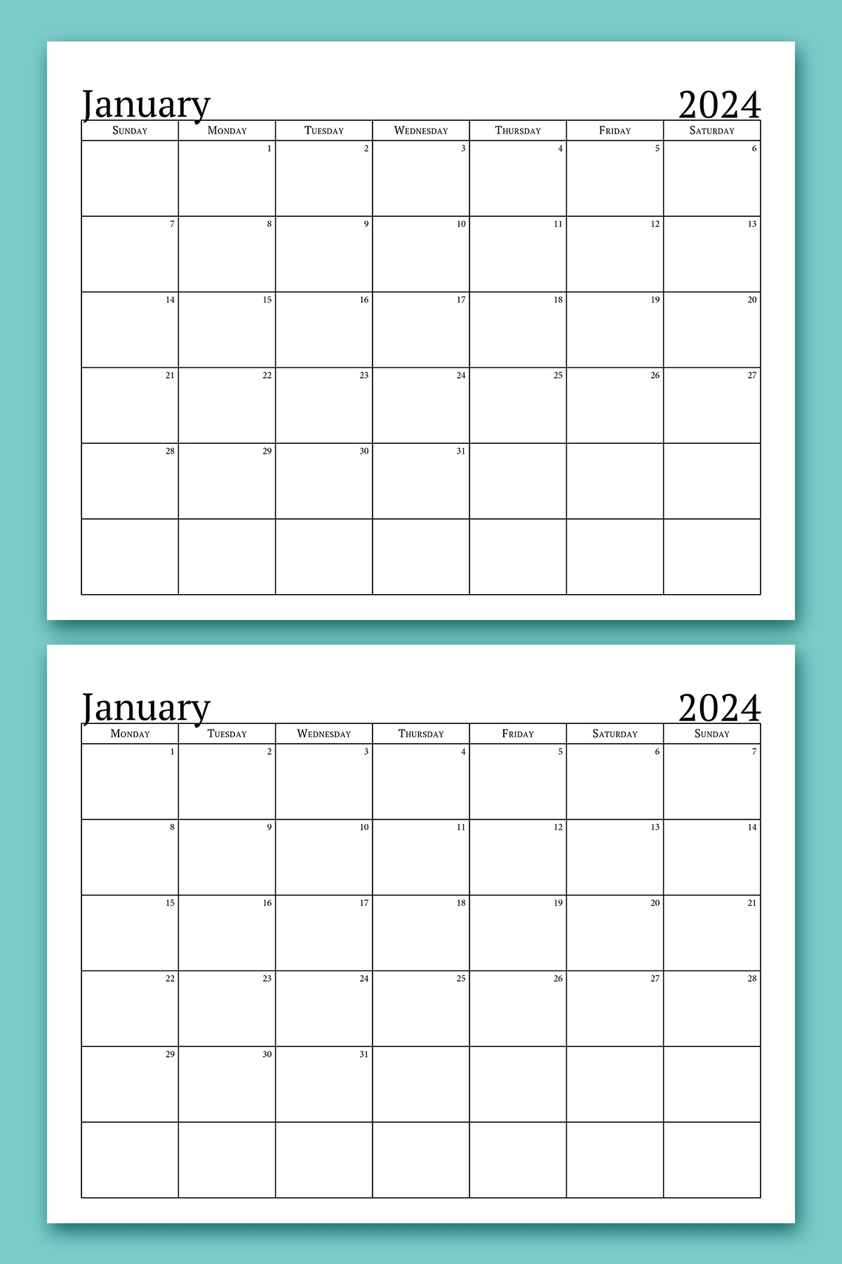 Free 2024 printable calendar one page example Mom Envy
