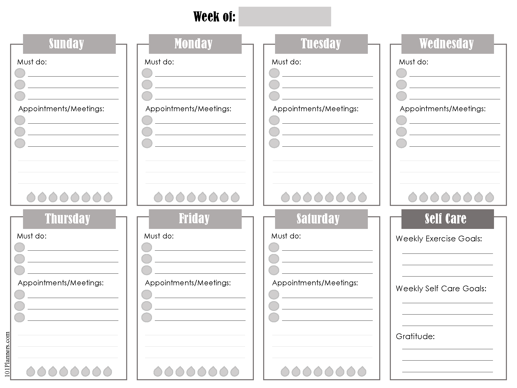 FREE 2024 Weekly Planner PDF Printable Instant Download