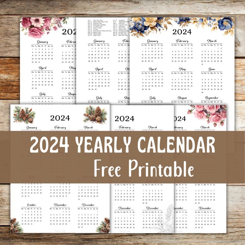 Yearly Calendar Printable