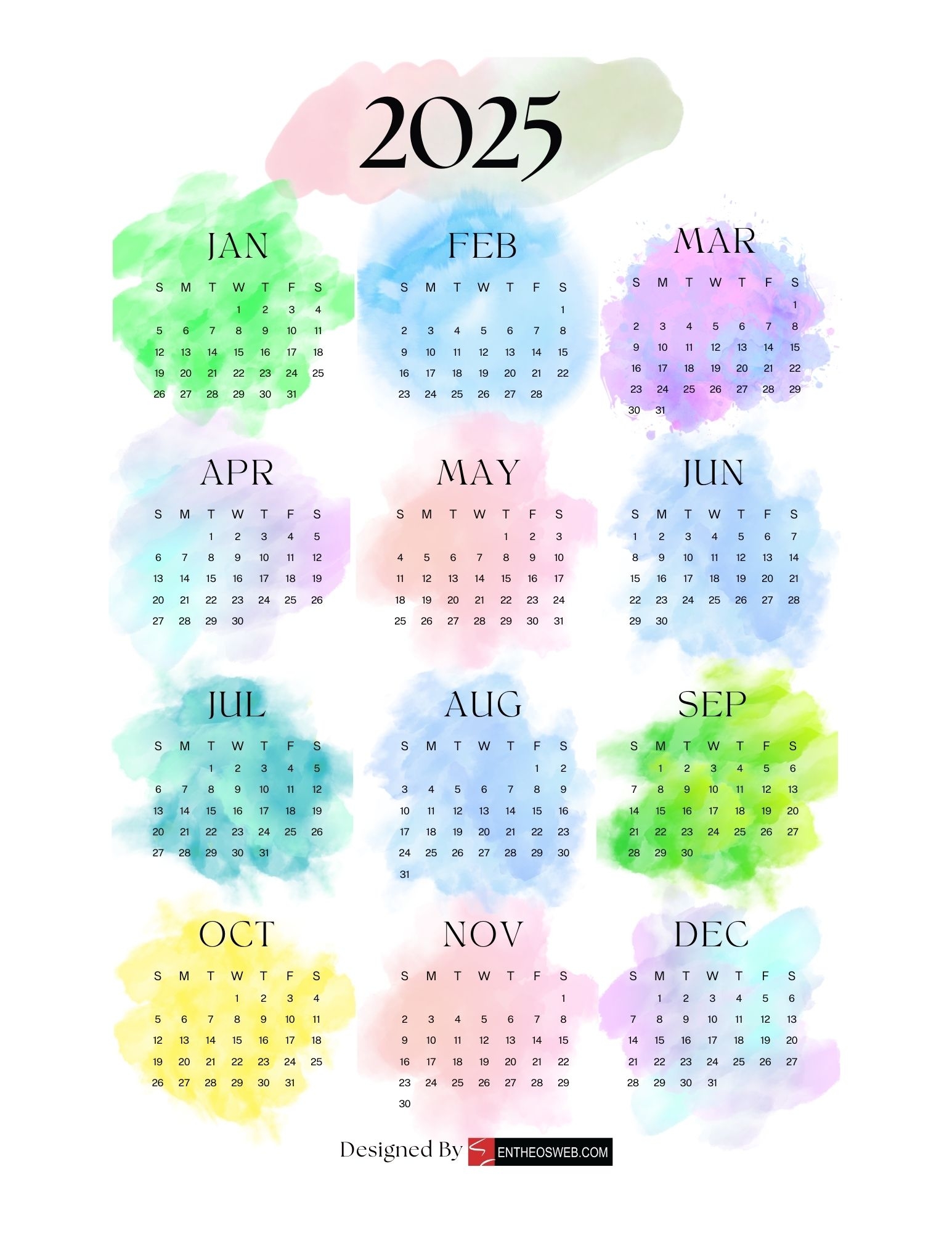 Free Printable Calendar 2025