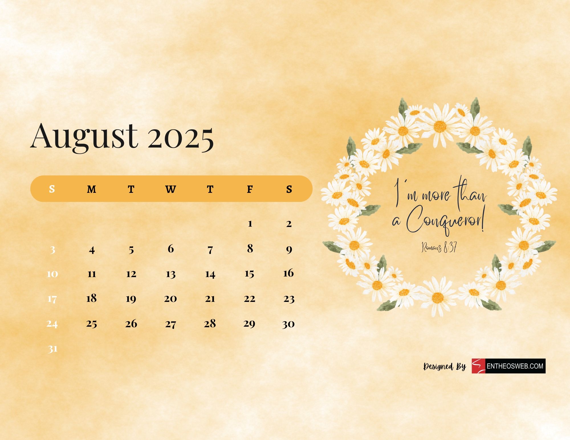 Christian Printable Calendar 2025