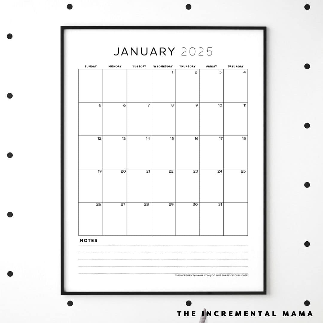 Monthly Calendars 2025 Printable