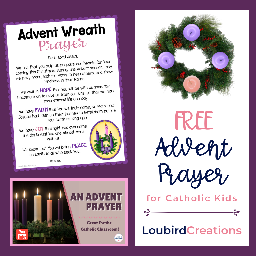 Free Advent Prayer For Catholic Kids Loubird Creations