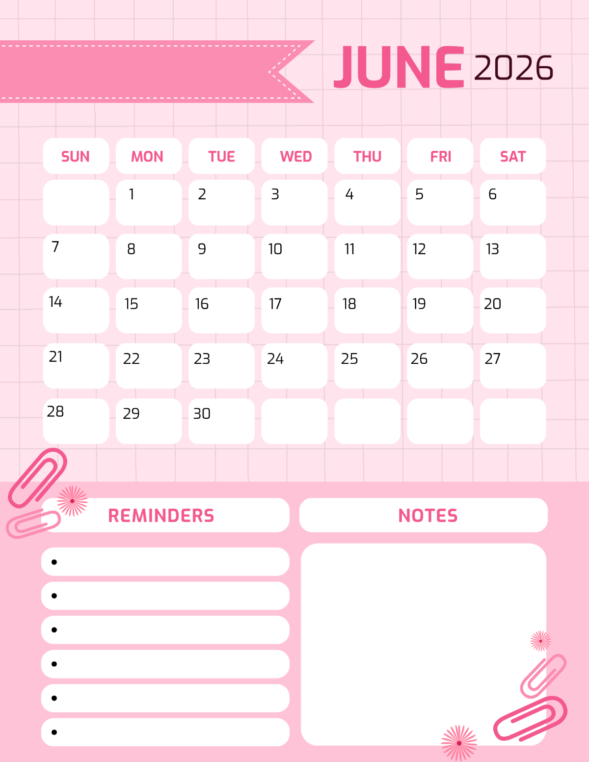 Free Aesthetic June 2026 Planning Calendar Template To Edit Online Free Aesthetic June 2026 Planning Calendar Template To Edit Online