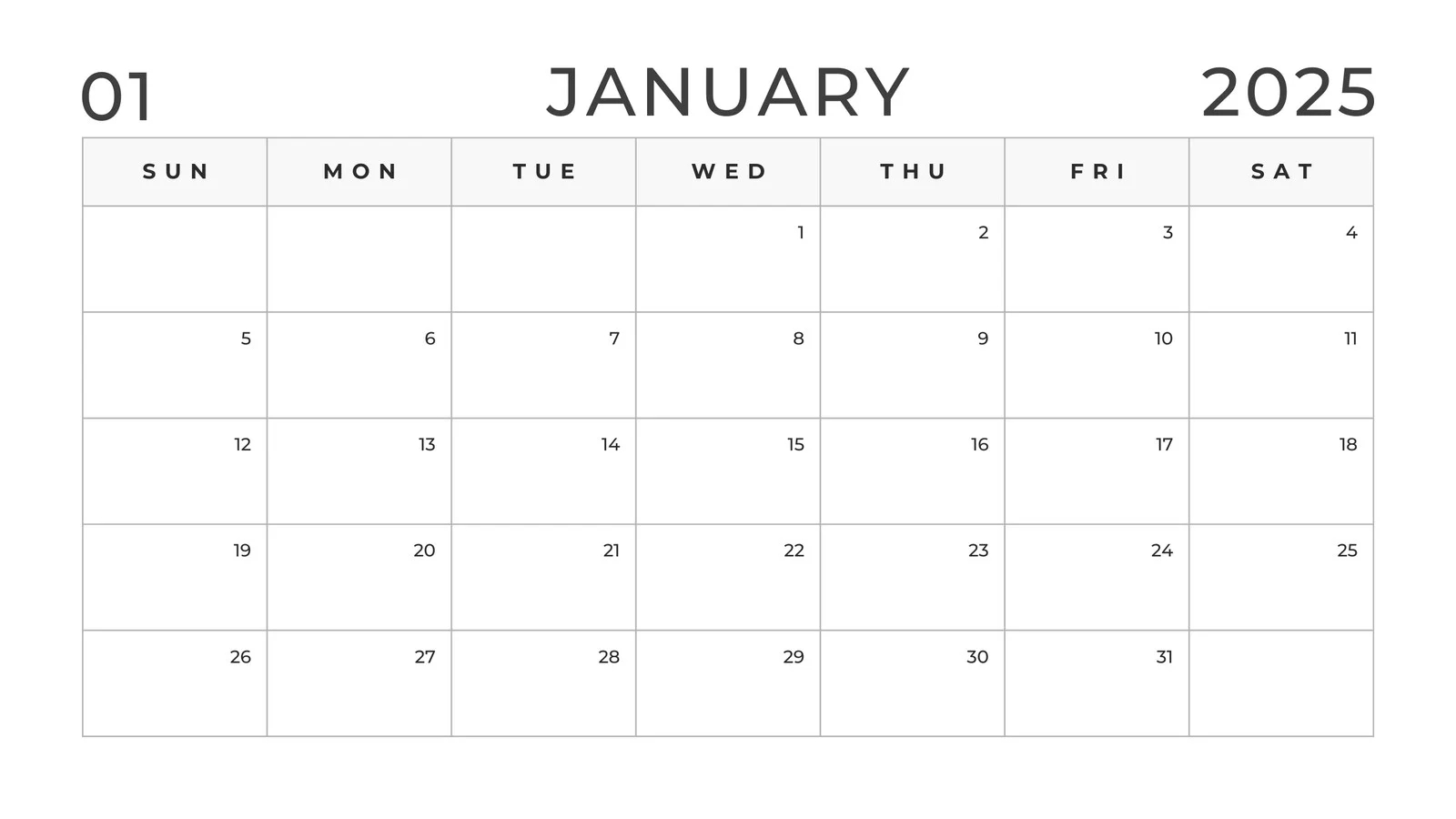 Calendar Template Free Printable