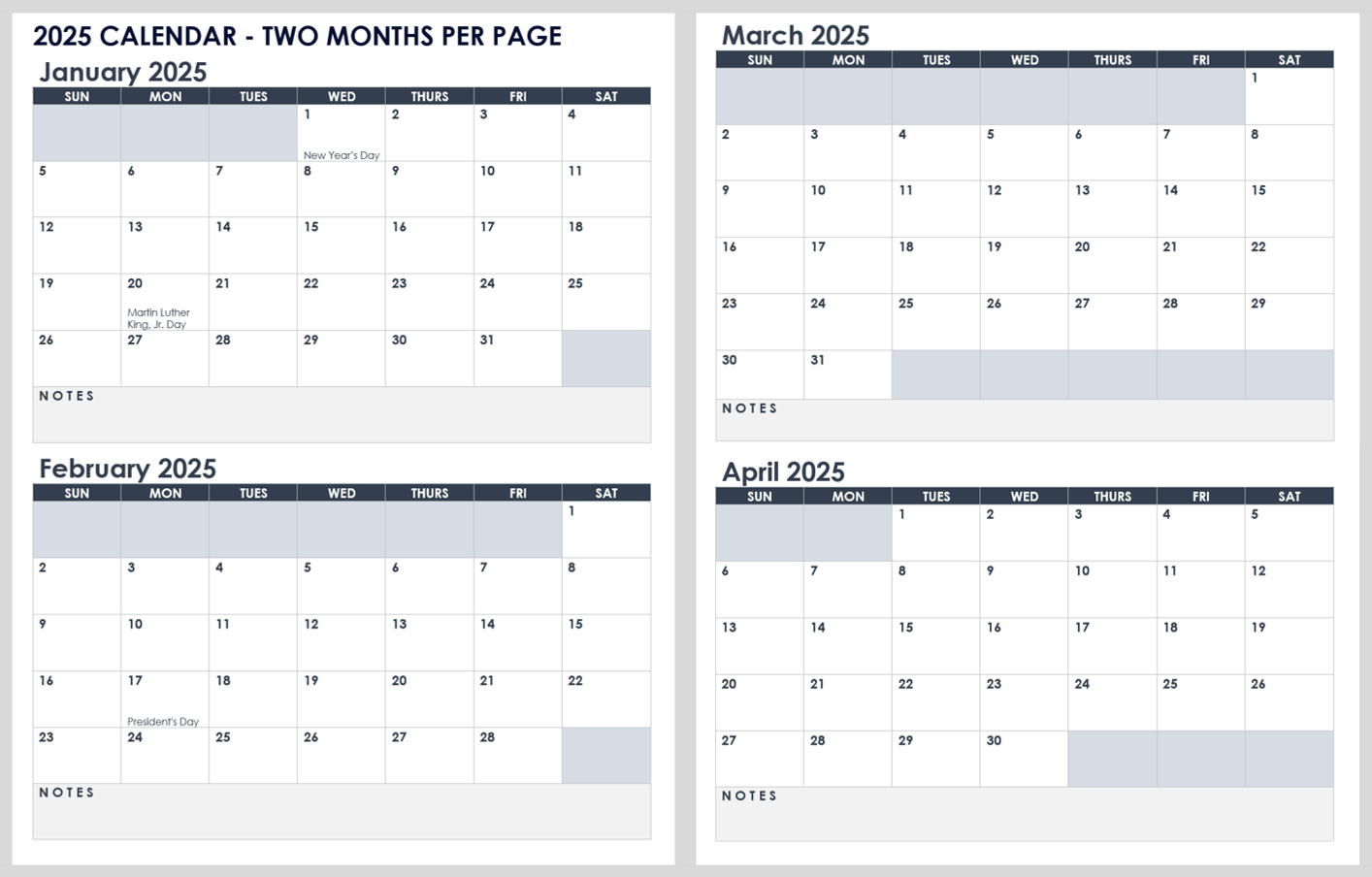 Free Printable 2025 Calendar Blank