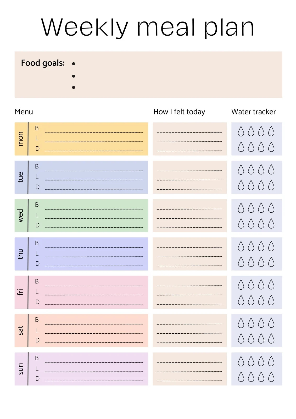 Free Customizable Meal Planner Menu Templates Canva