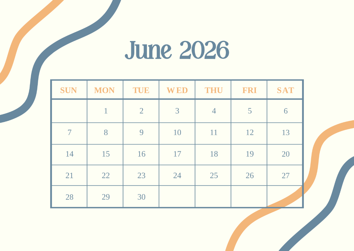 Free June 2026 Calendar Templates To Edit Online