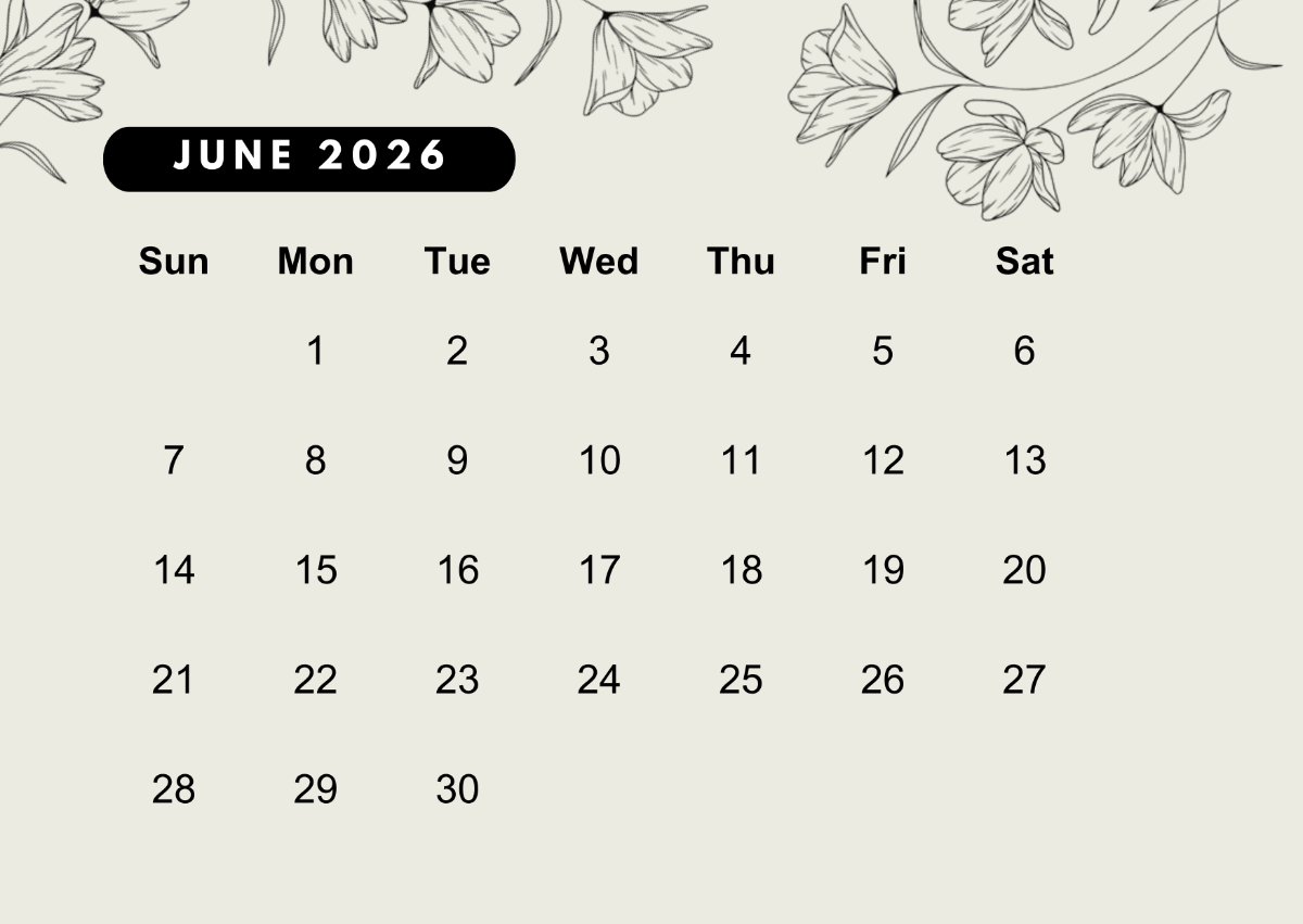Calendar Weekly June 2026 Printable Calendar