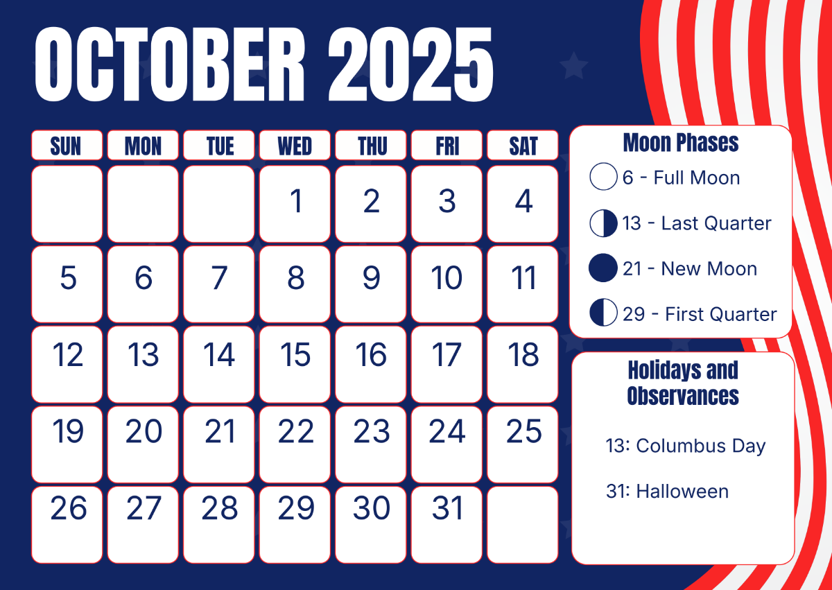 Free October 2025 Calendar Templates Editable And Printable