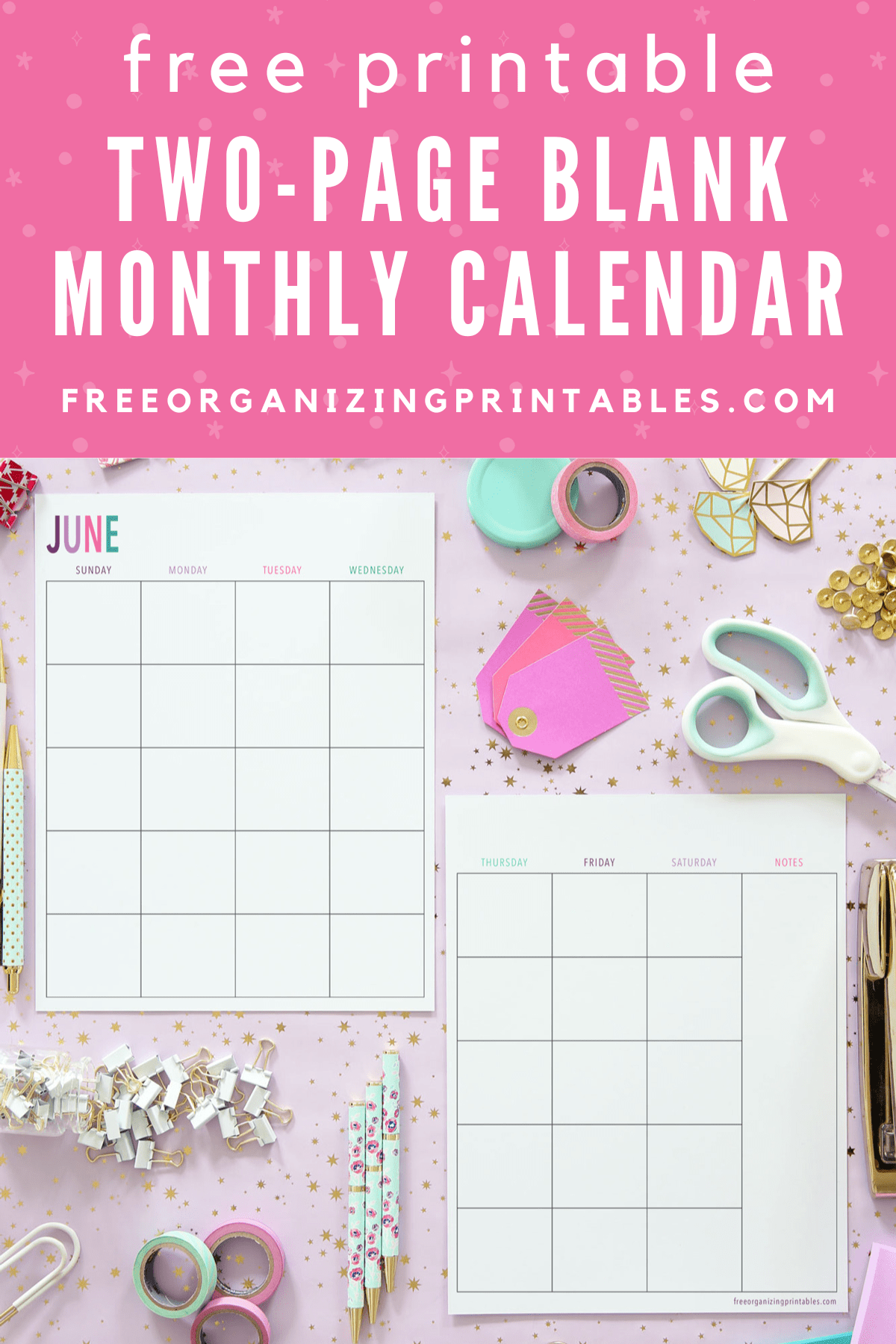 2025 Printable Monthly Calendar 2 Months Per Page