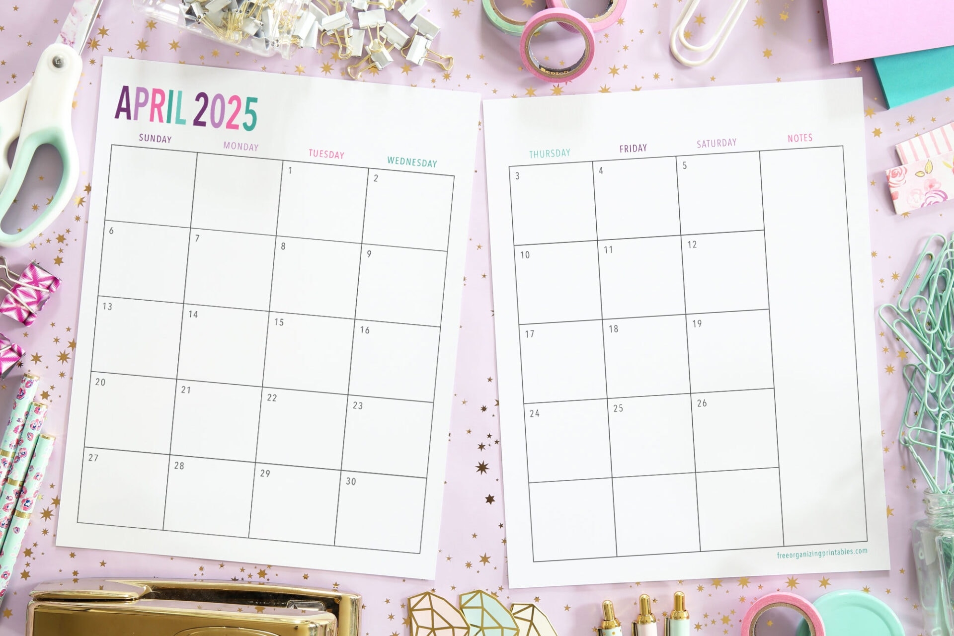 2025 Calendar Pages Printable Free