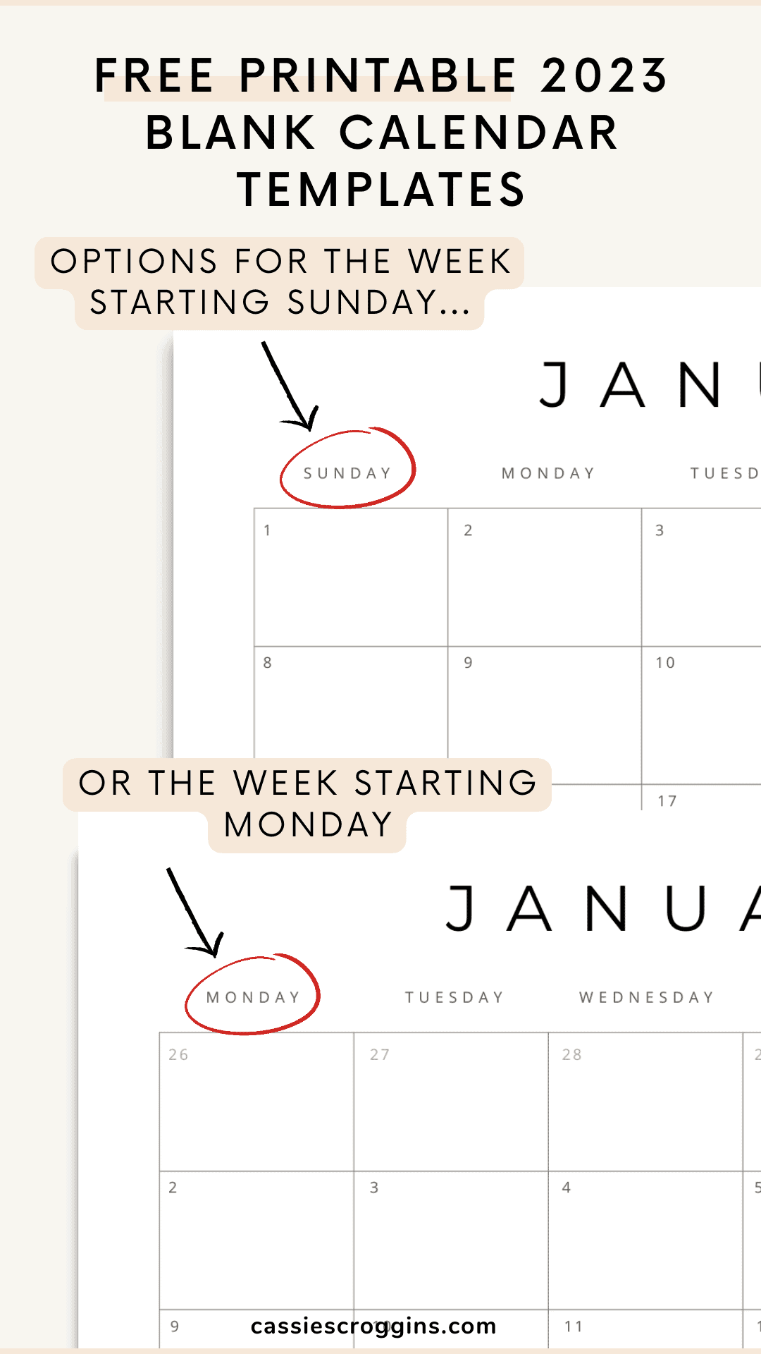 Free Printable 2023 Calendar Templates All 12 Months 