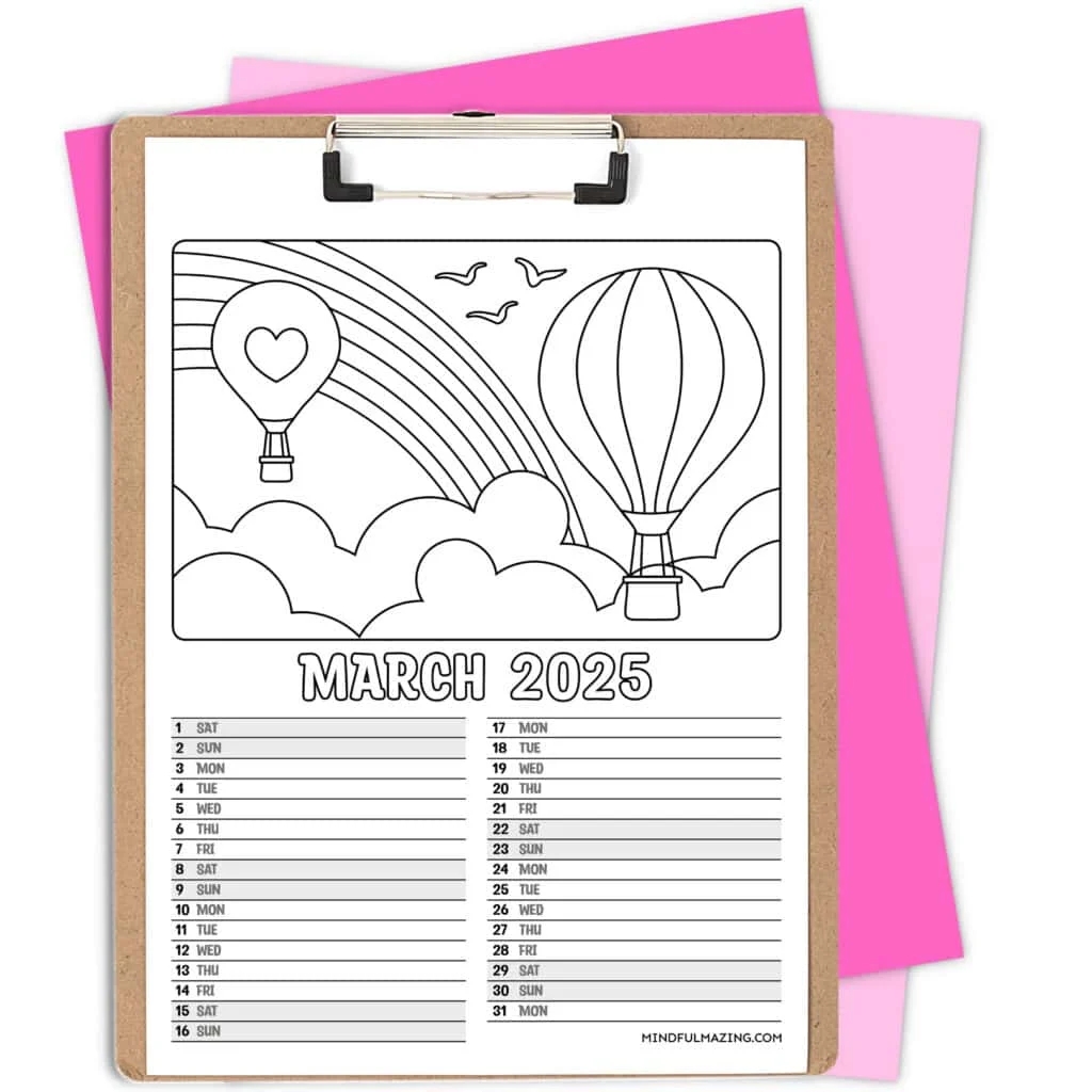 Printable Mon-Fri Calendar For Binder