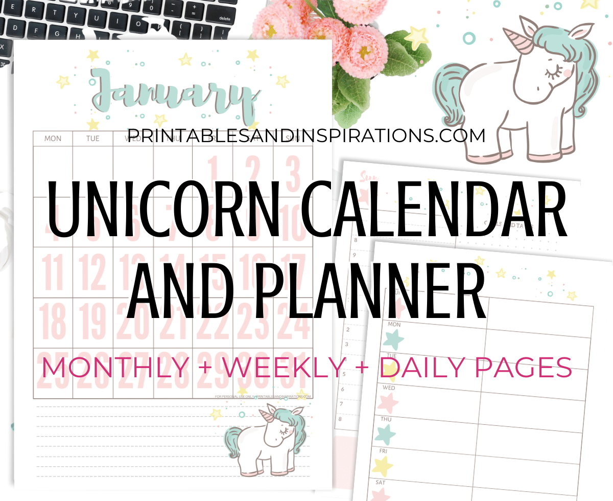 Free Printable 2025 Unicorn Calendar And Planner Pages Printables And Inspirations