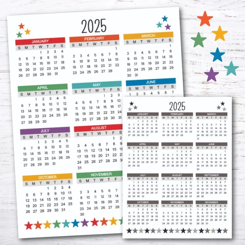 Free Printable 2025 Year At A Glance Krafty Planner