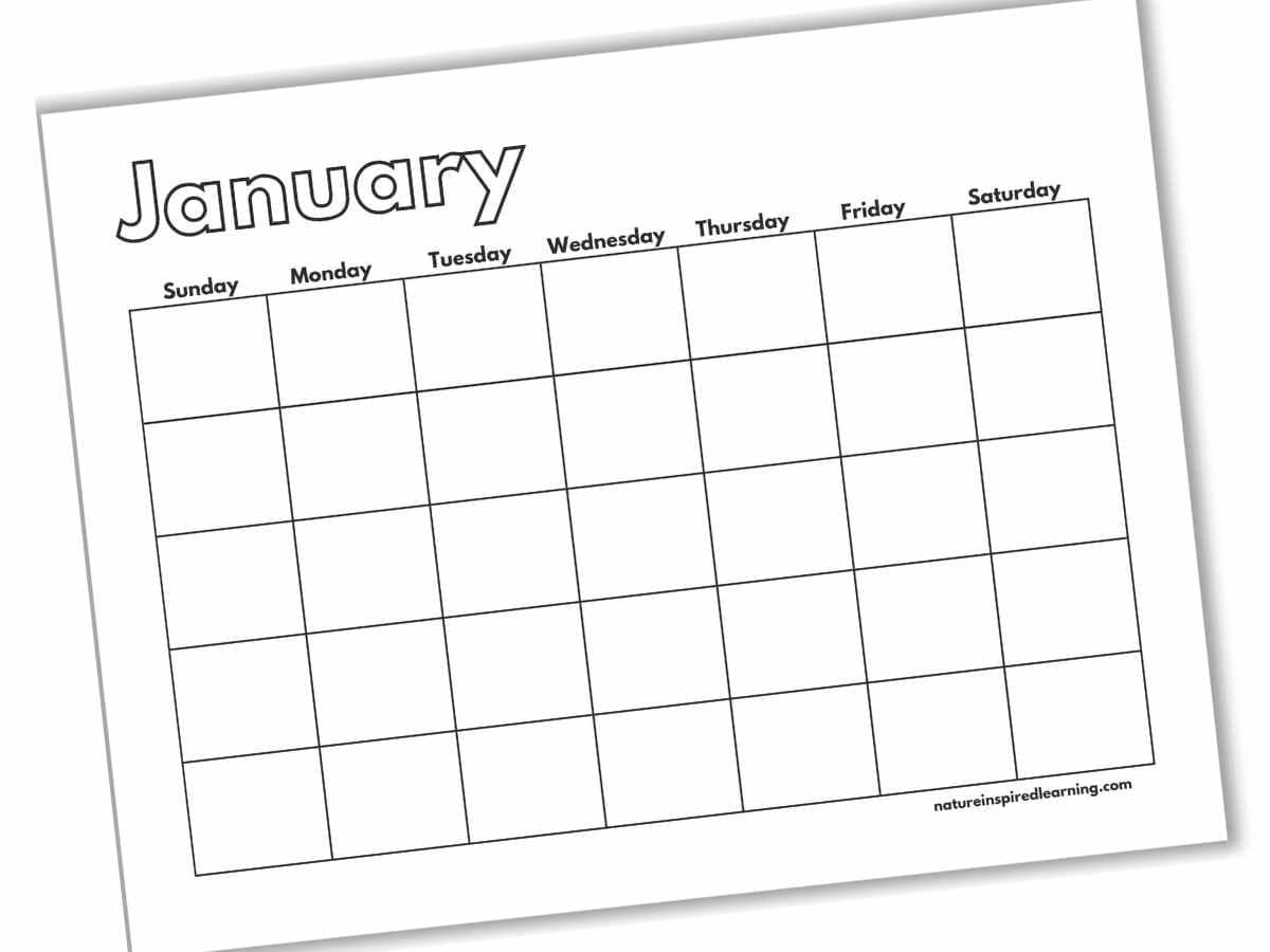 Blank Monthly Calendar Printable Free