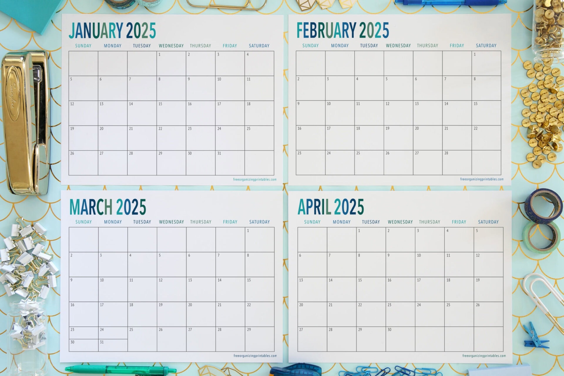 Free Printable Landscape 2025 Calendar
