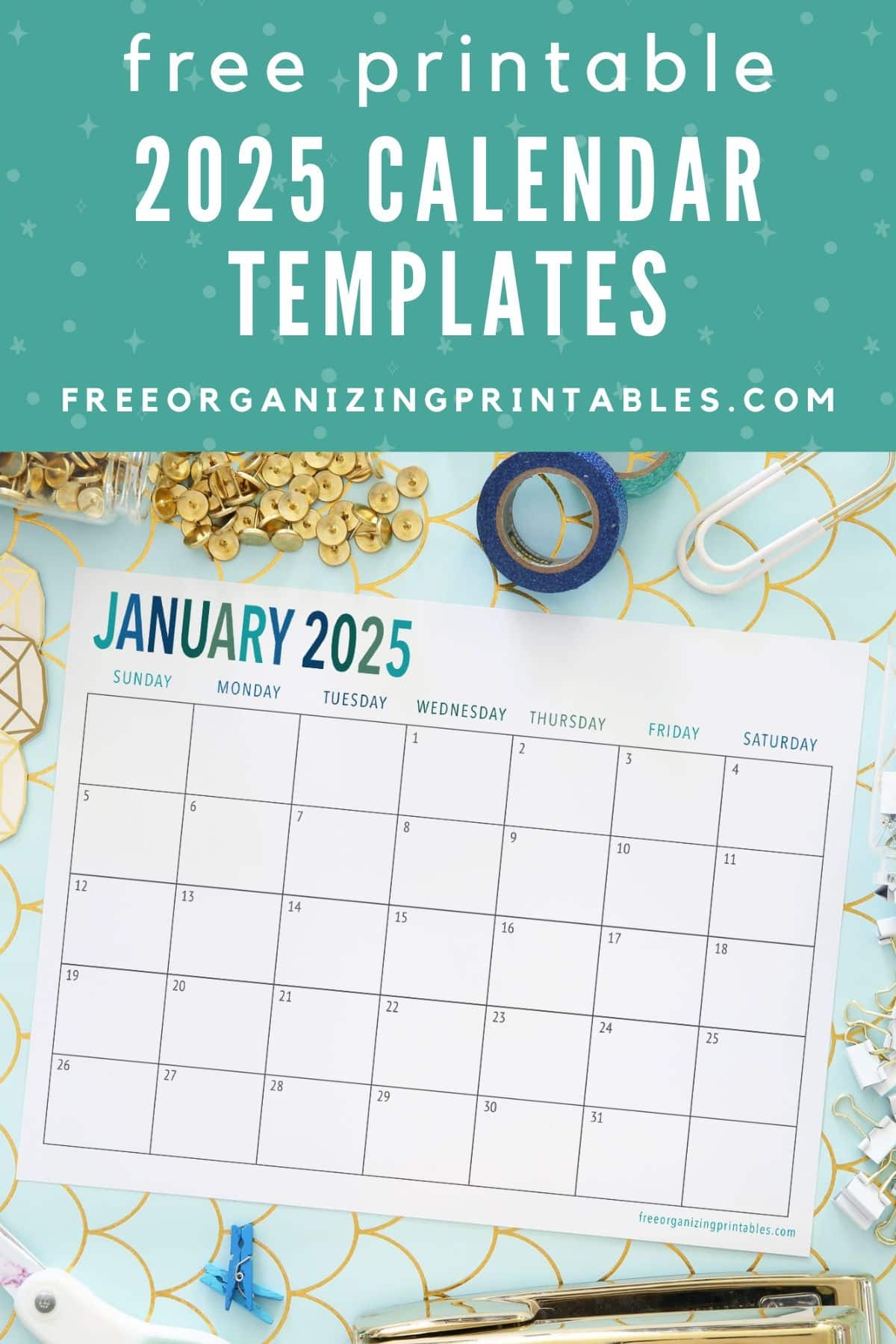2025 Free Printable Calendar Templates