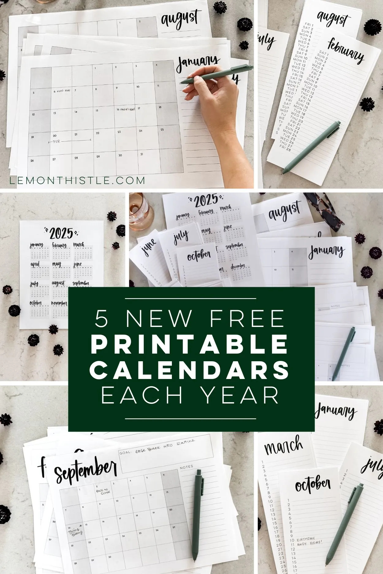 Free Printable Mini Calendar 2025