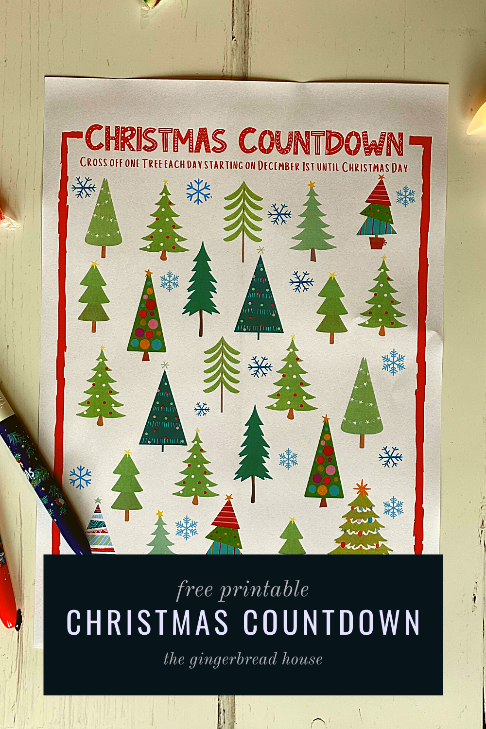 Printable Countdown Calendar For Christmas