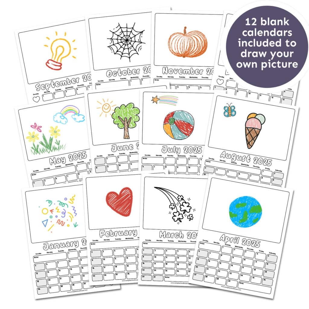 Fun 2025 Printable Portrait Calendar