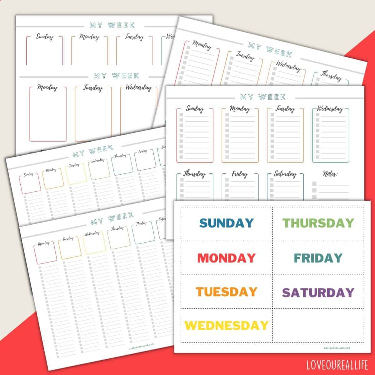 Week Calendar Printable