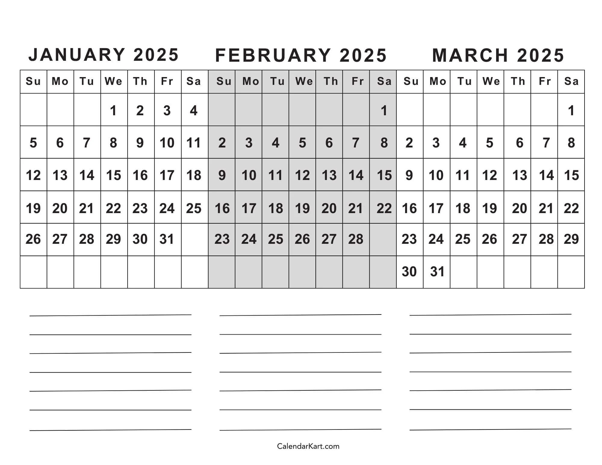 Free Printable 3 Year Calendar 2025 To 2025