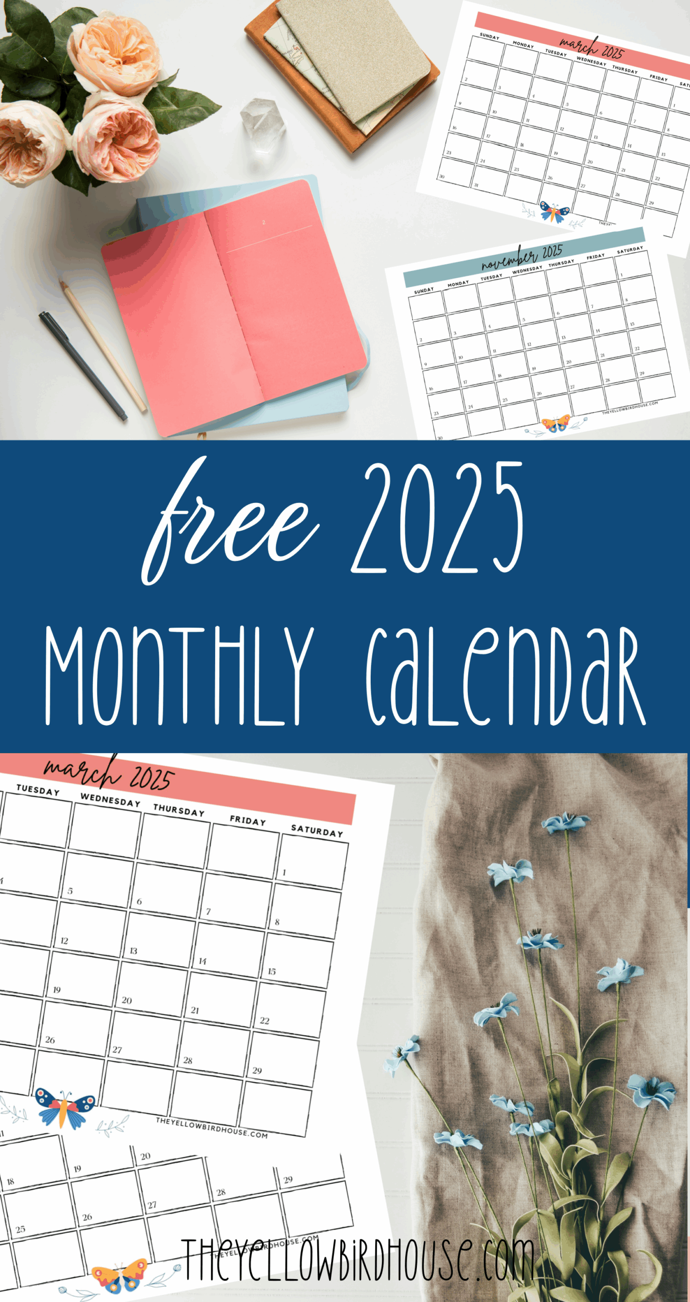 Printable Monthly 2025 Calendar
