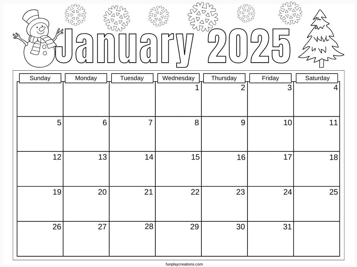 Free Printable Monthly Calendars 2025 