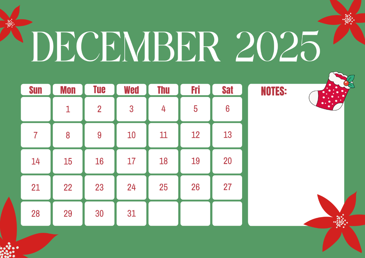 Free Red Green December 2025 Calendar Template To Edit Online Free Red Green December 2025 Calendar Template To Edit Online