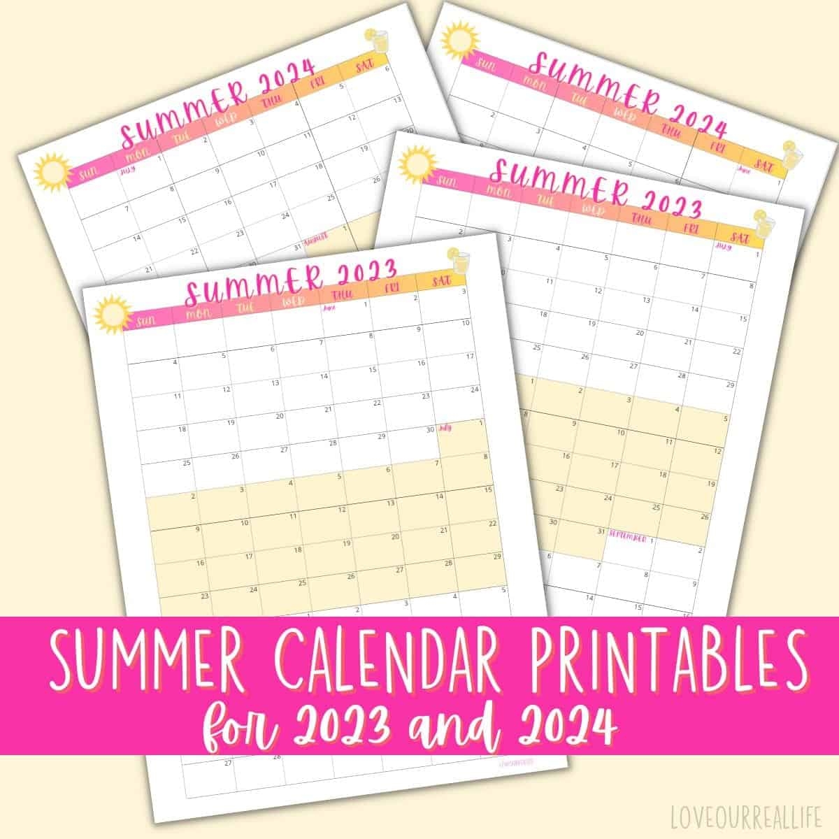 Summer Calendar Printable