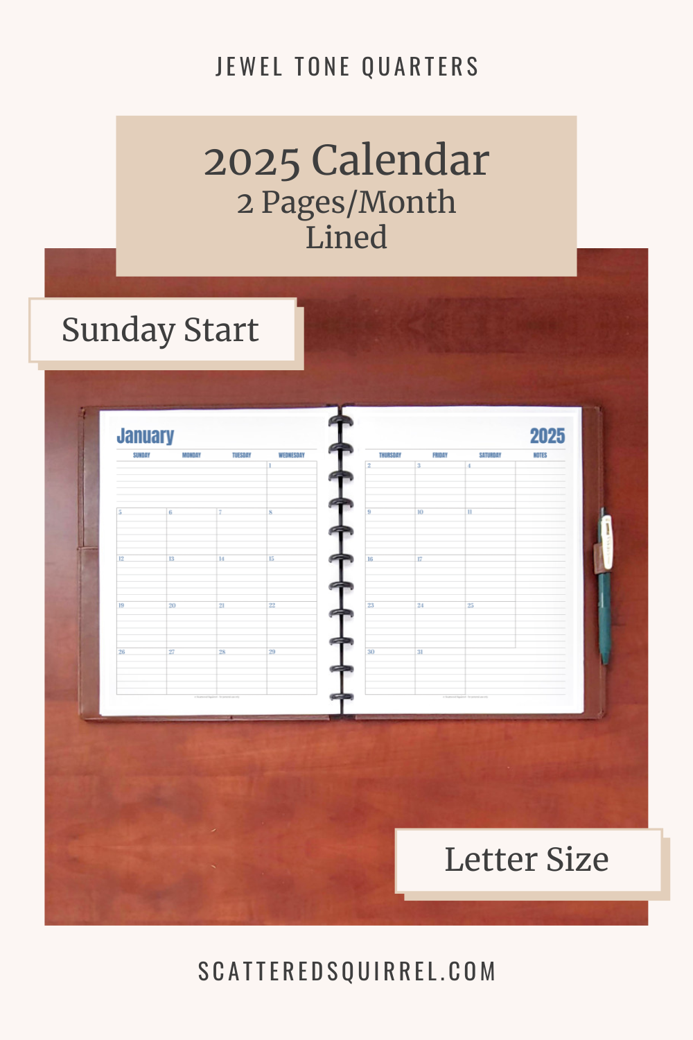 Free Printable Calendar 2025 2 Page