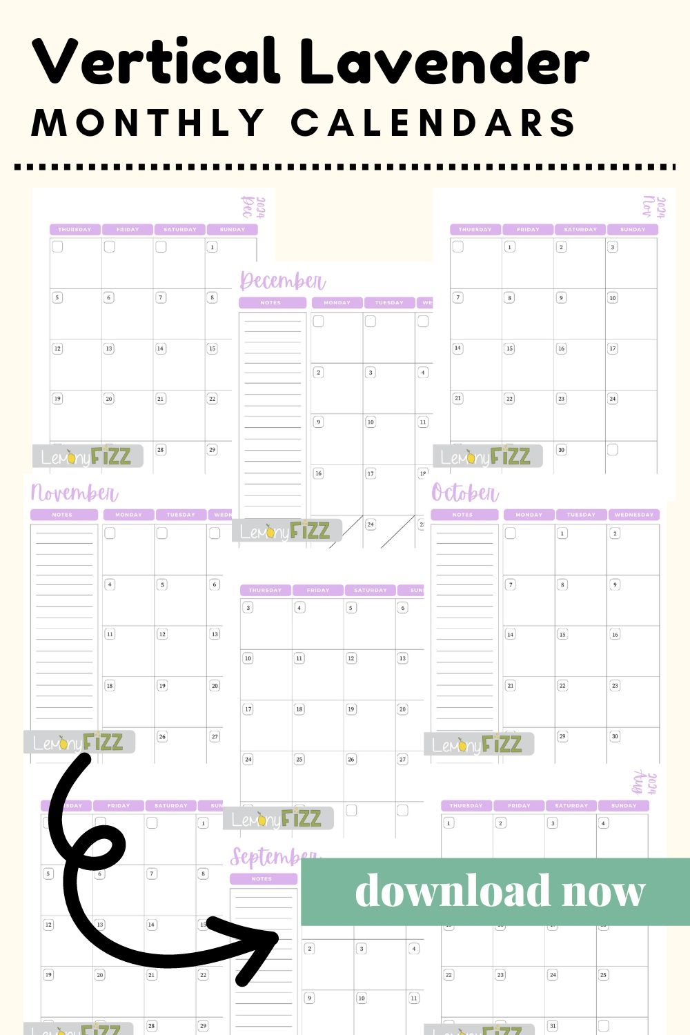 Full Page Printable Monthly Calendar