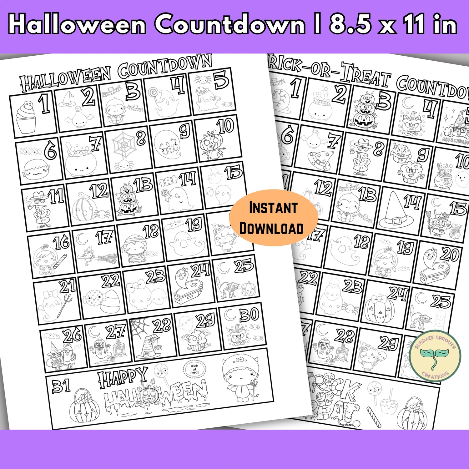 Halloween Countdown Calendar Printable