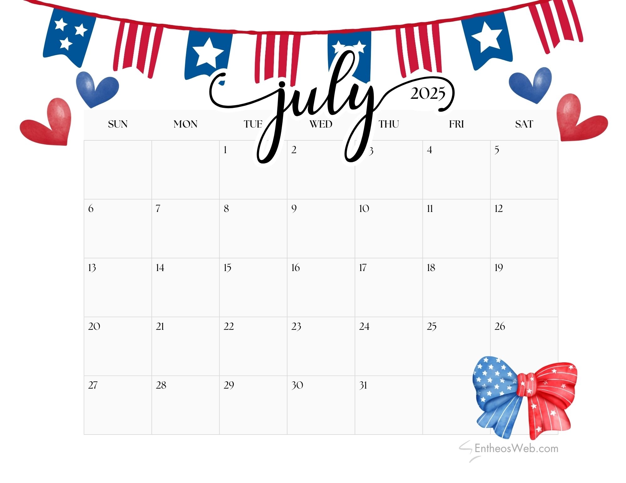 Free Calendar 2025 Printable