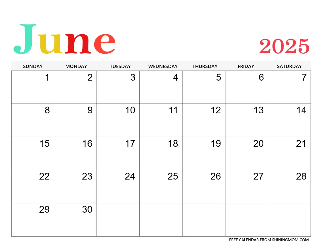 July Through December 2025 Printable Calendars
