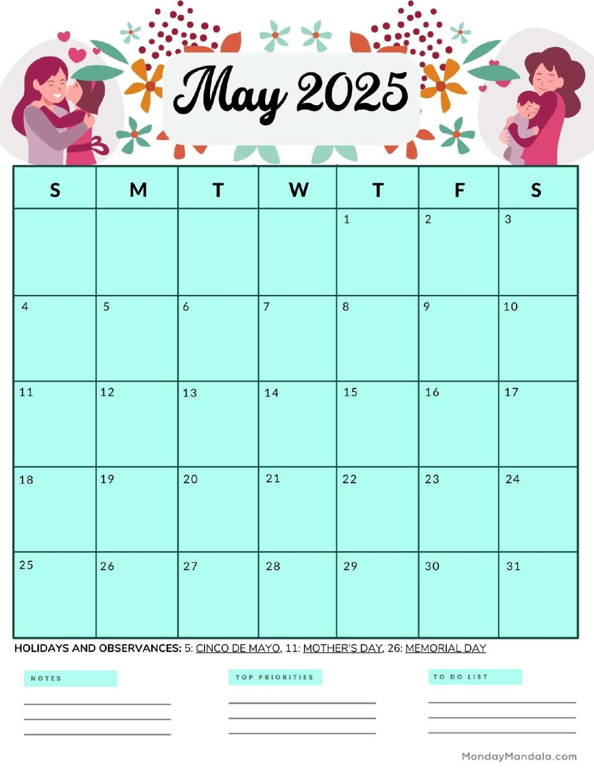 May 2025 Calendar 52 Free PDF Printables 