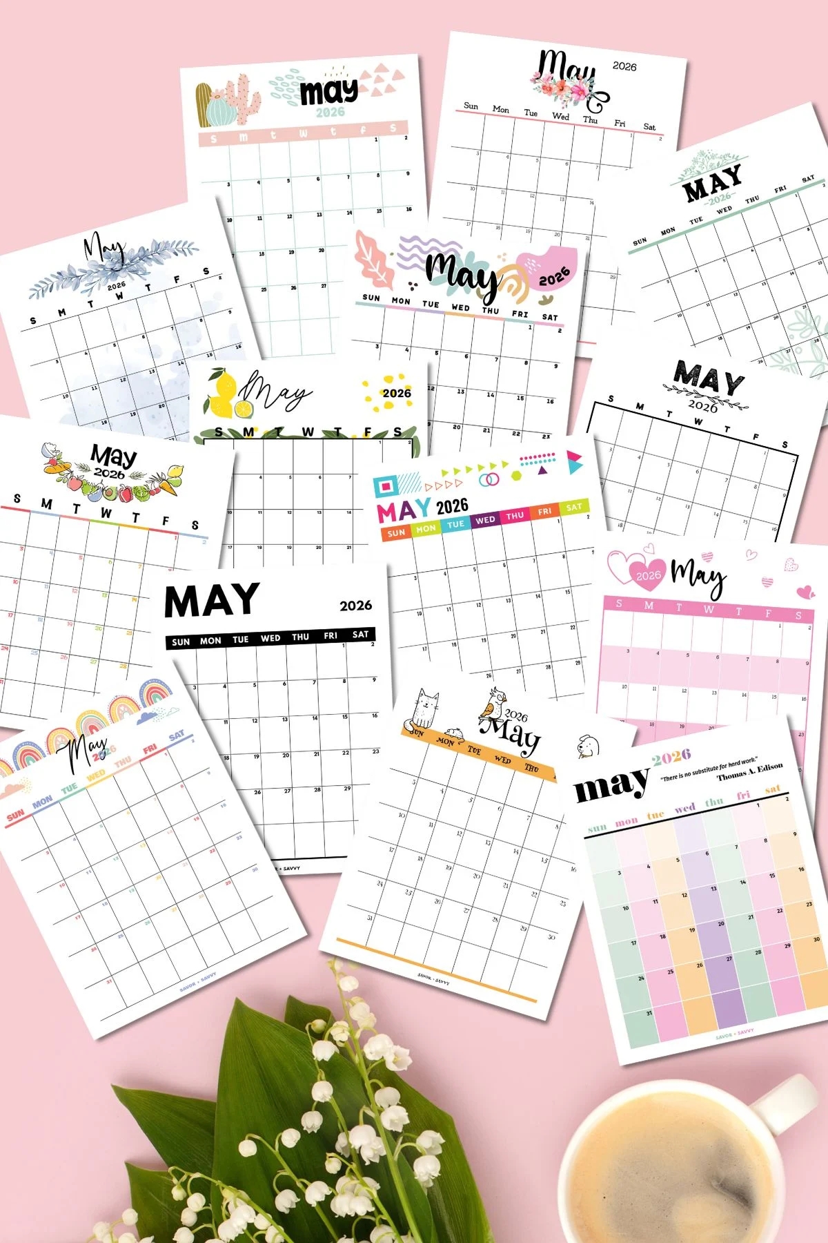 May 2026 Calendar Templates 14 Free Printables Savor Savvy