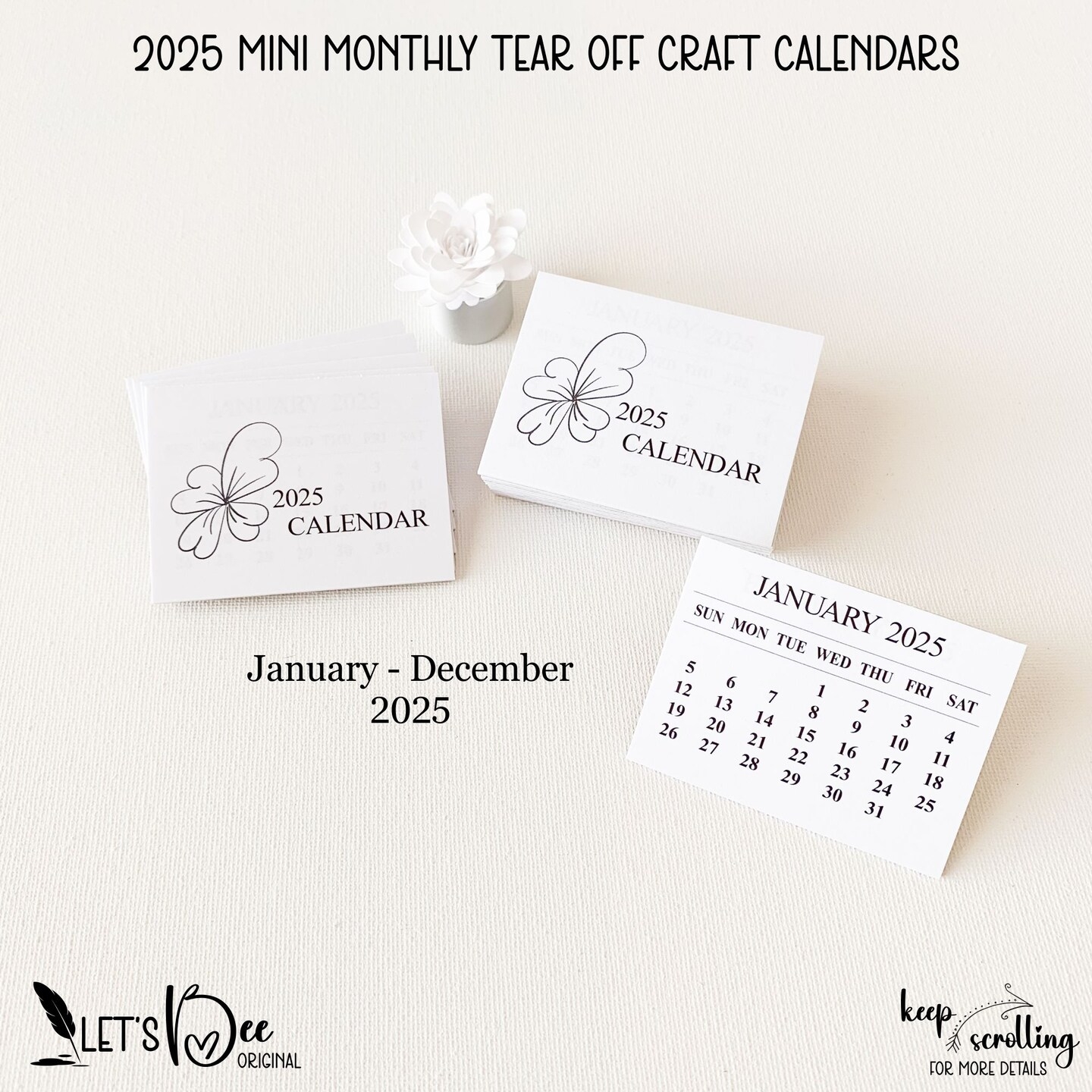 Mini Tear Off 2025 Calendars Craft Mini Tear Off Calendars 2025 Tear Off Craft Calendar 2025 2025 Refill Calendar Pads MakerPlace By Michaels