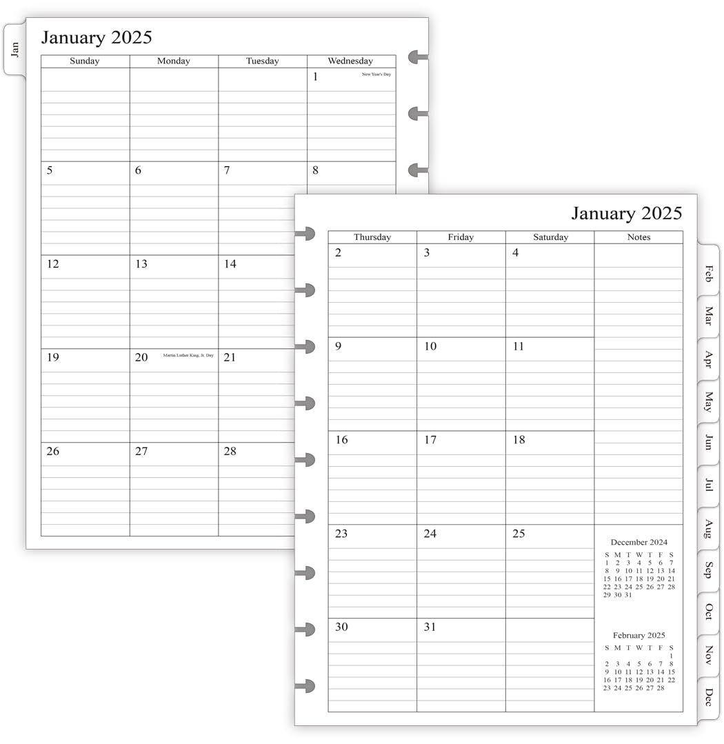 Newestor 2025 Monthly Planner Refills For Happy Planner Classic Size 14 Months From November 2024 To Dec 2025 9 Discs Punched 7 X 9 1 4 Pen Refills Amazon au