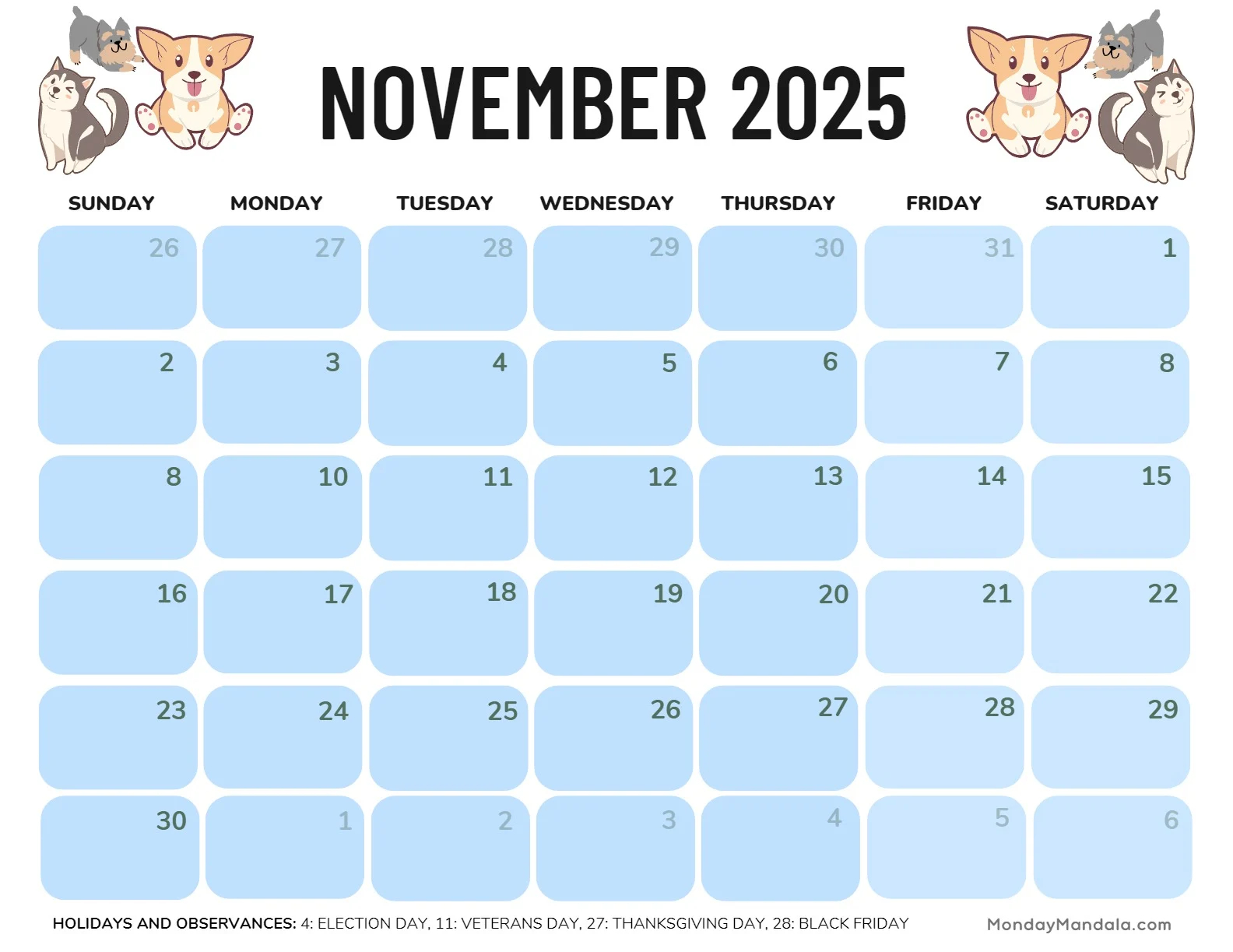 november 2025 calendar 52 free pdf printables