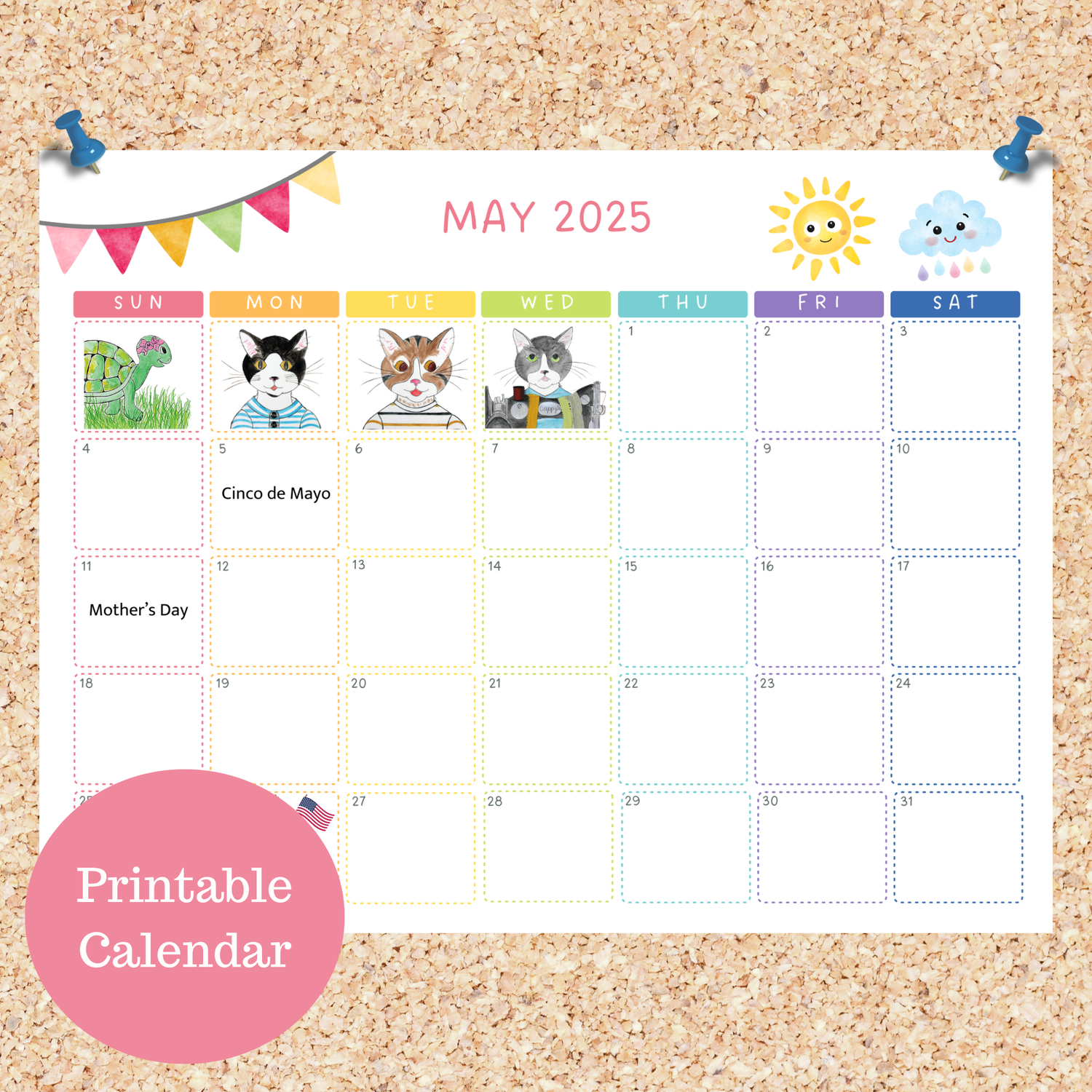 Printable Calendar 2025 Kids