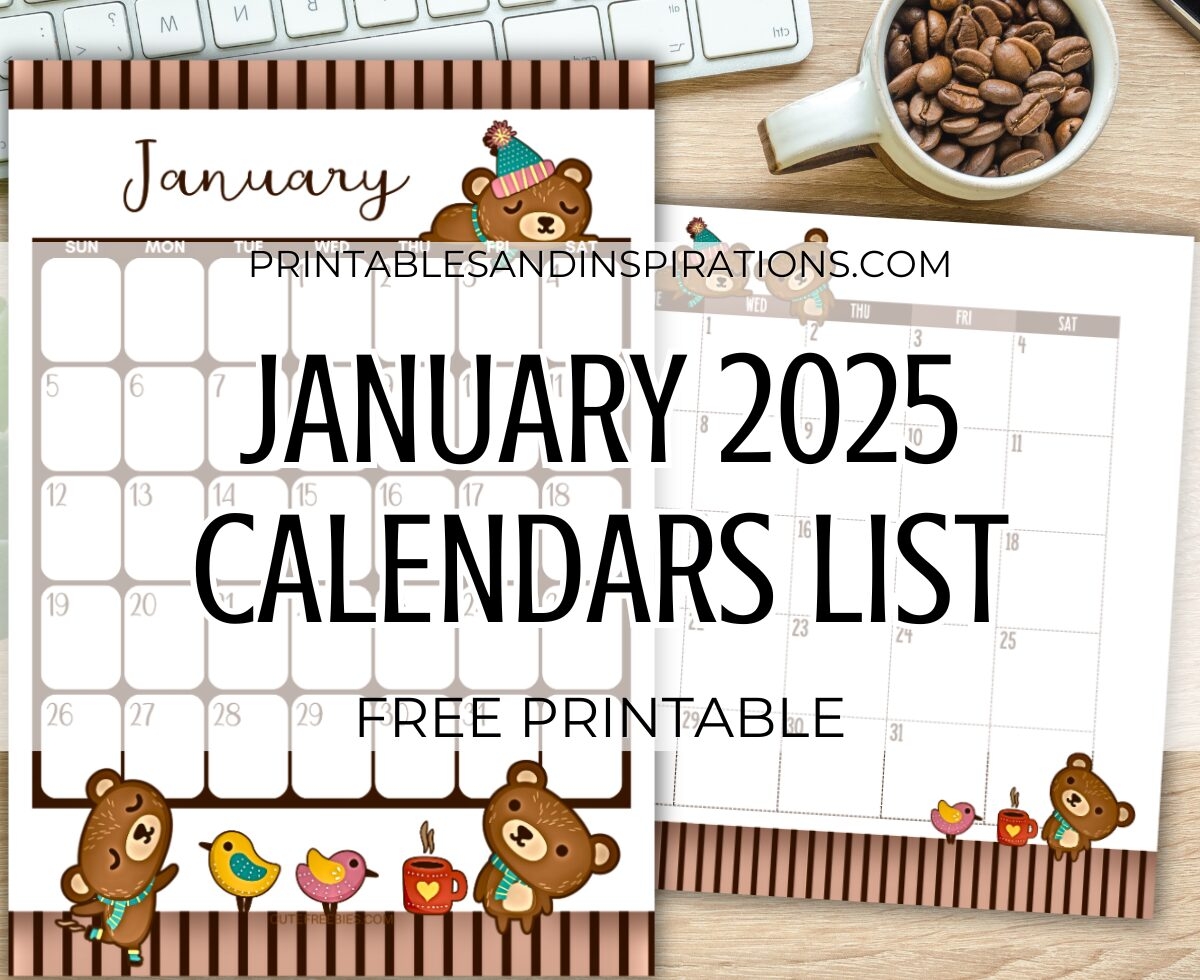 Printable Pretty Calendar 2025