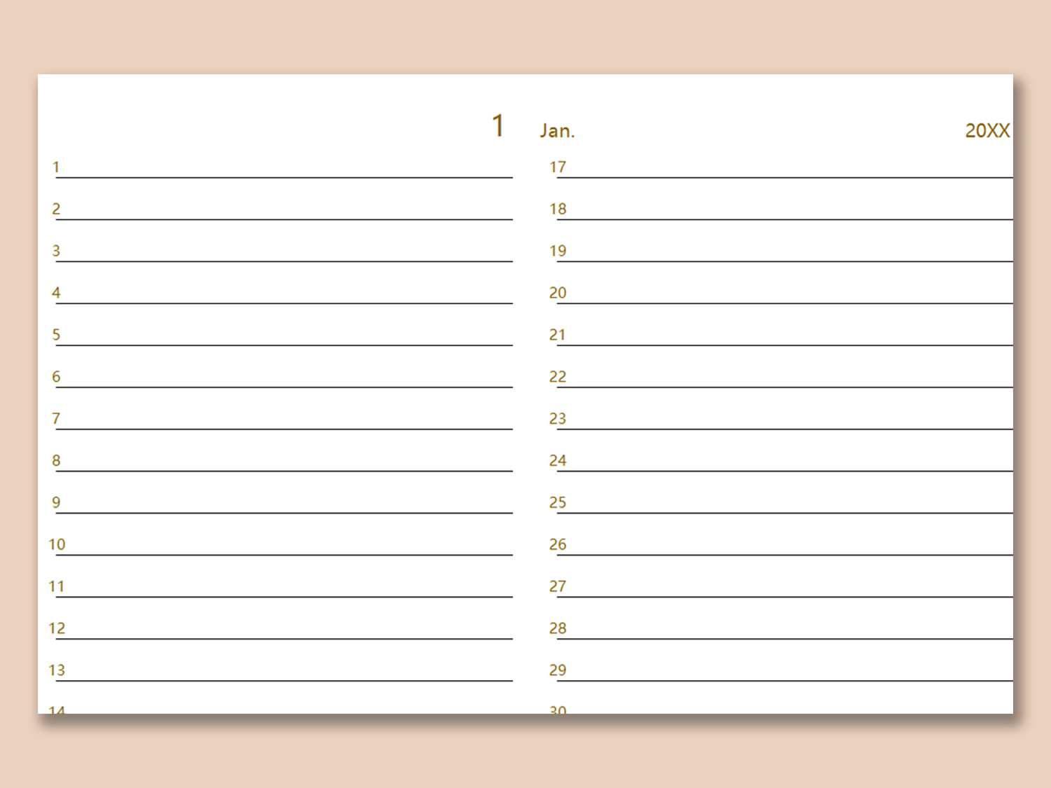 Printable Calendar Word