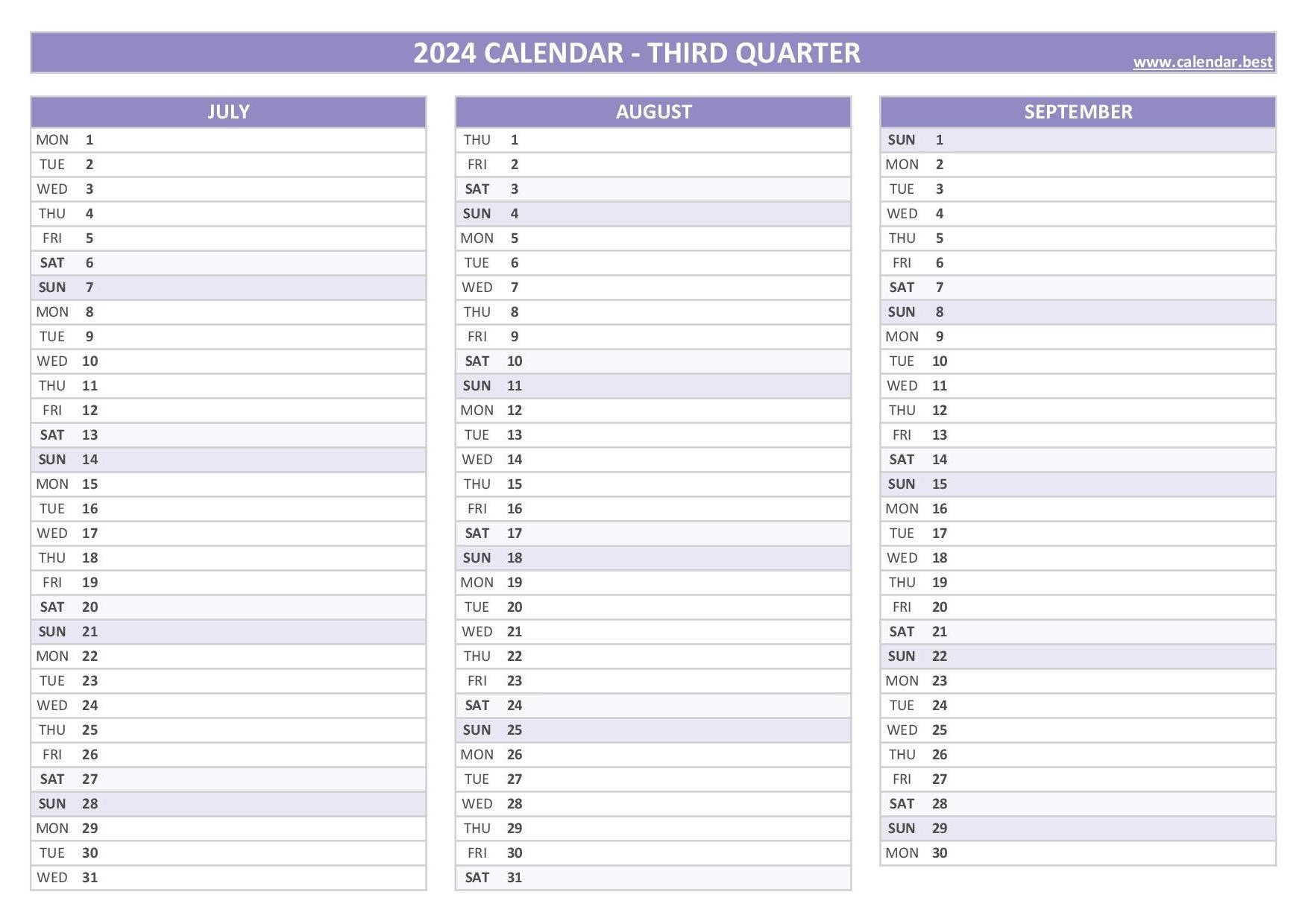 Printable Blank Calendar For Three Months