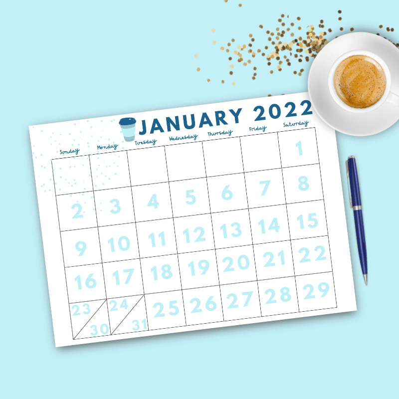 Free Printable Large Calendar