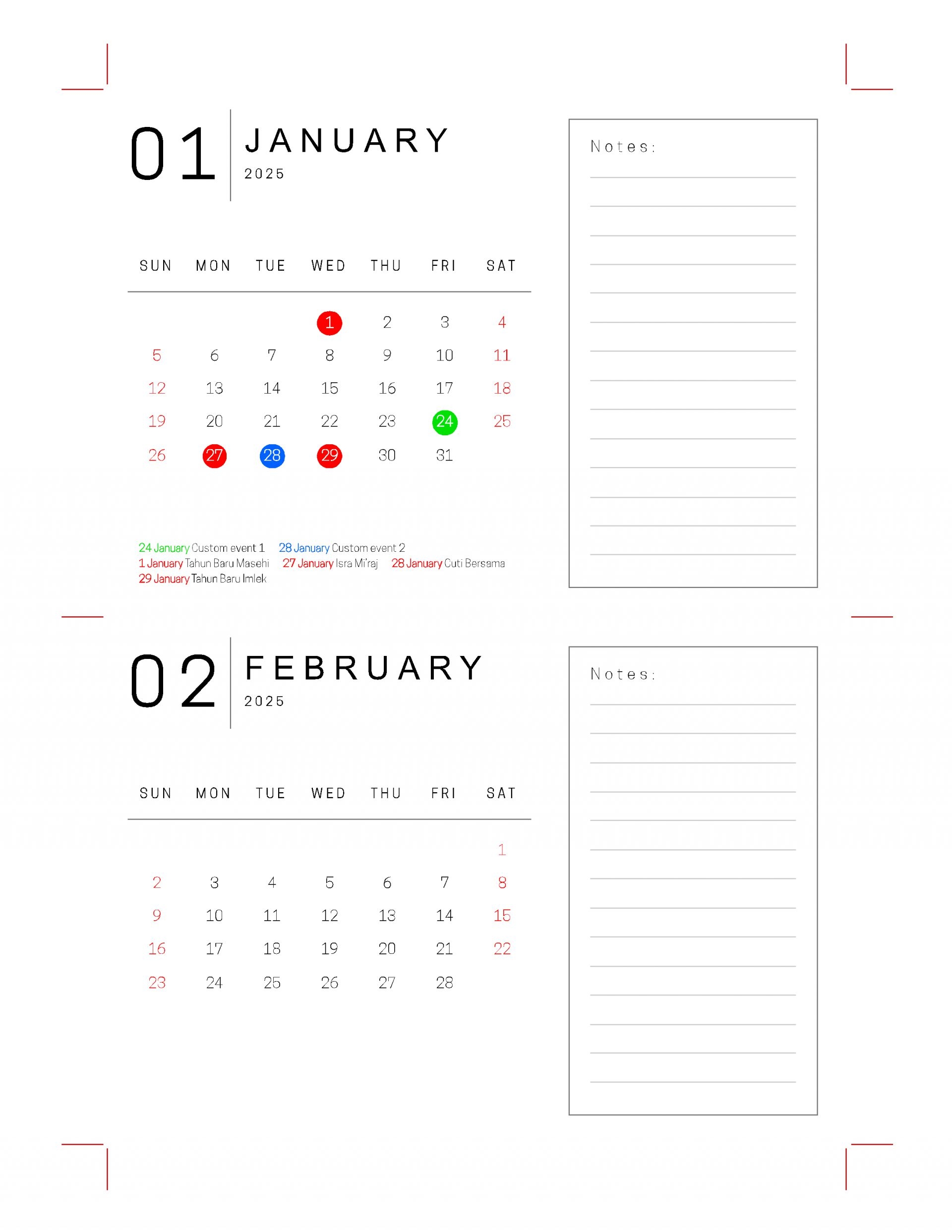 Printable Calendar 2026 With Holidays