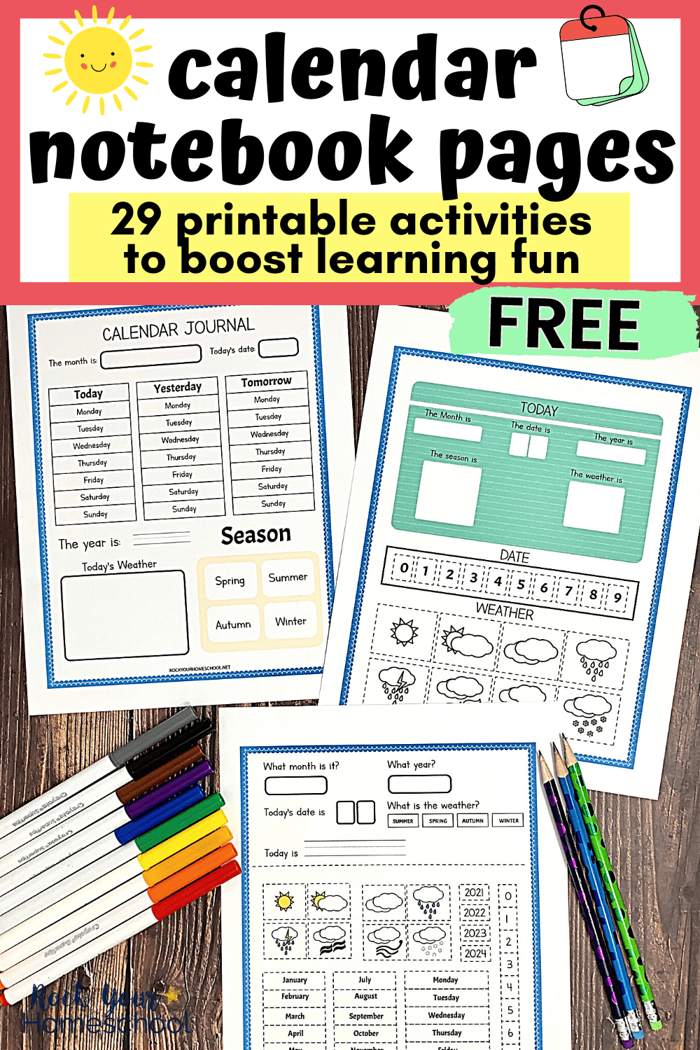 Printable Student Calendar Pages Free Set For Super Learning Fun