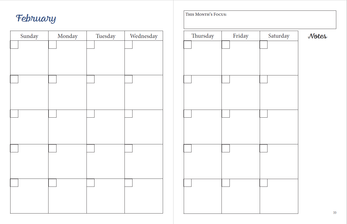 Printable Undated Planner New Life Counseling